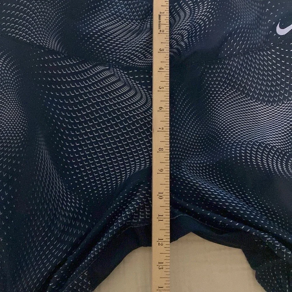 Nike Dri Fit Blue White Geometric‎ Wave Full Length Leggings Womens 1X